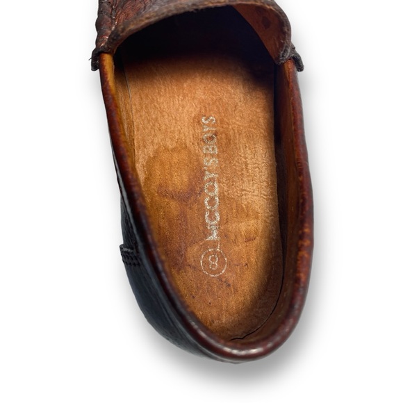 McCoy’s Boys Classic Leather Loafers Chocolate Brown Size 8 Rubber Sole - Picture 5 of 10
